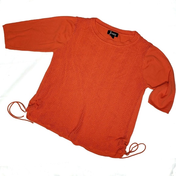 Orange Open Knit Sweater Size XL - Picture 1 of 6
